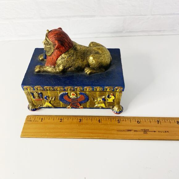 Vintage Vandor The Egyptian Collection Sphinx Trinket Box & Lid 1997 - Picture 8 of 9